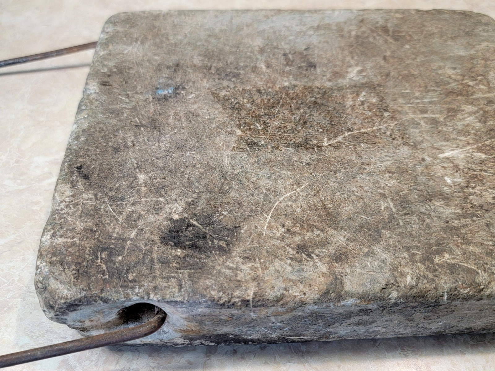Antique SOAPSTONE Warming Stone BED Sleigh Coach Buggy Foot WARMER Vintage 8×10