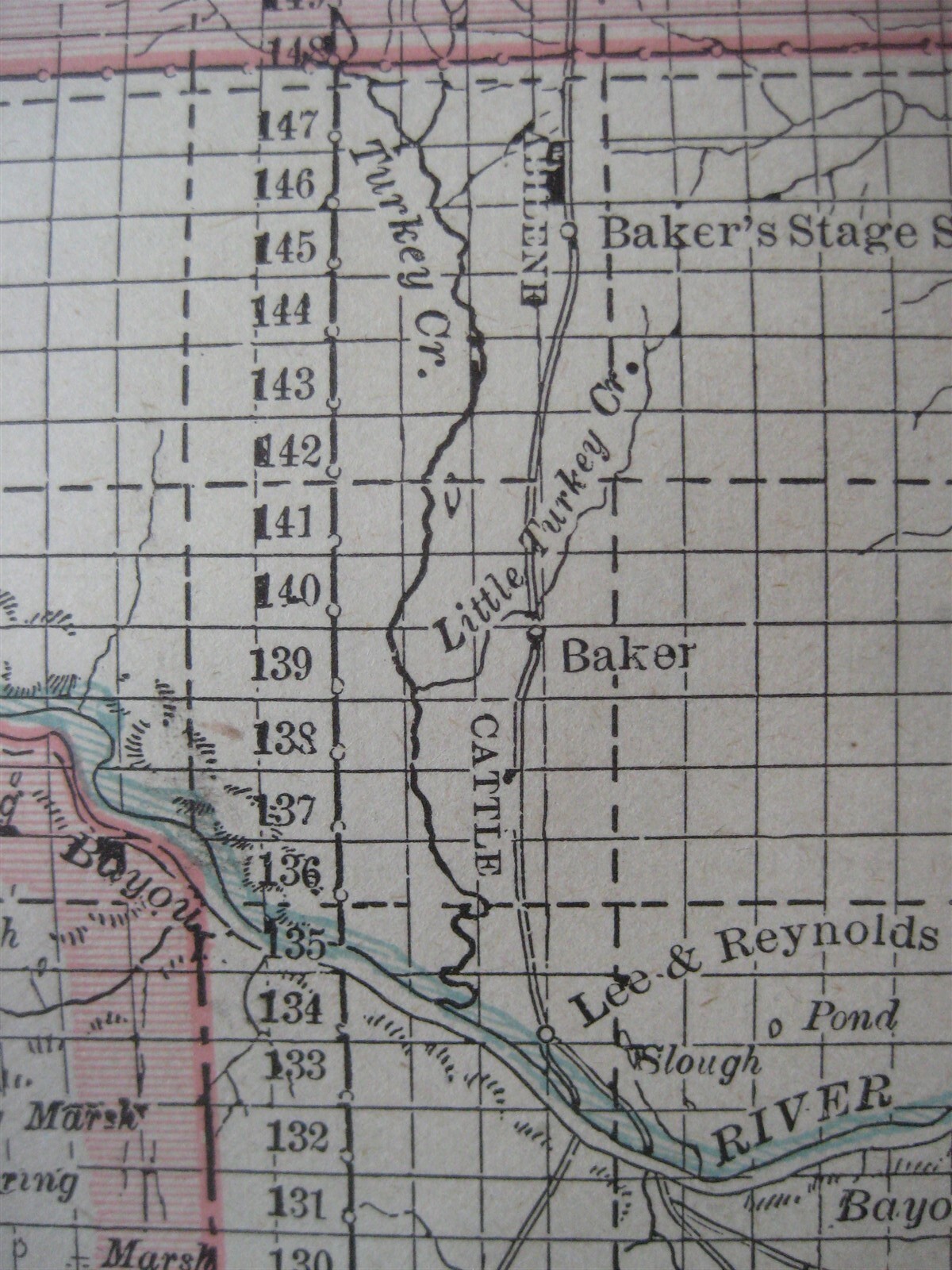 Original 1889 Map OKLAHOMA COUNTRY Cattle Trails Stage Routes Railroads Indians
