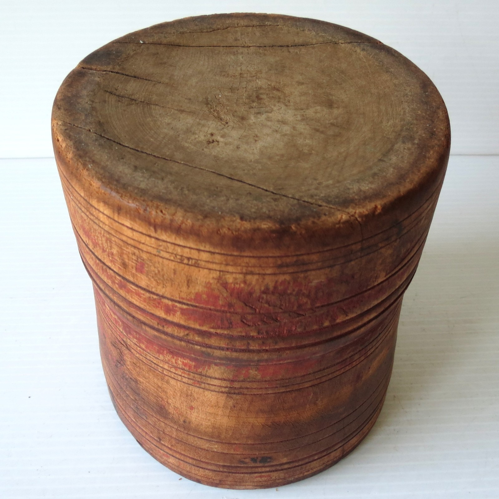 Antique Hand Turned Maple MORTAR & PESTLE 6″
