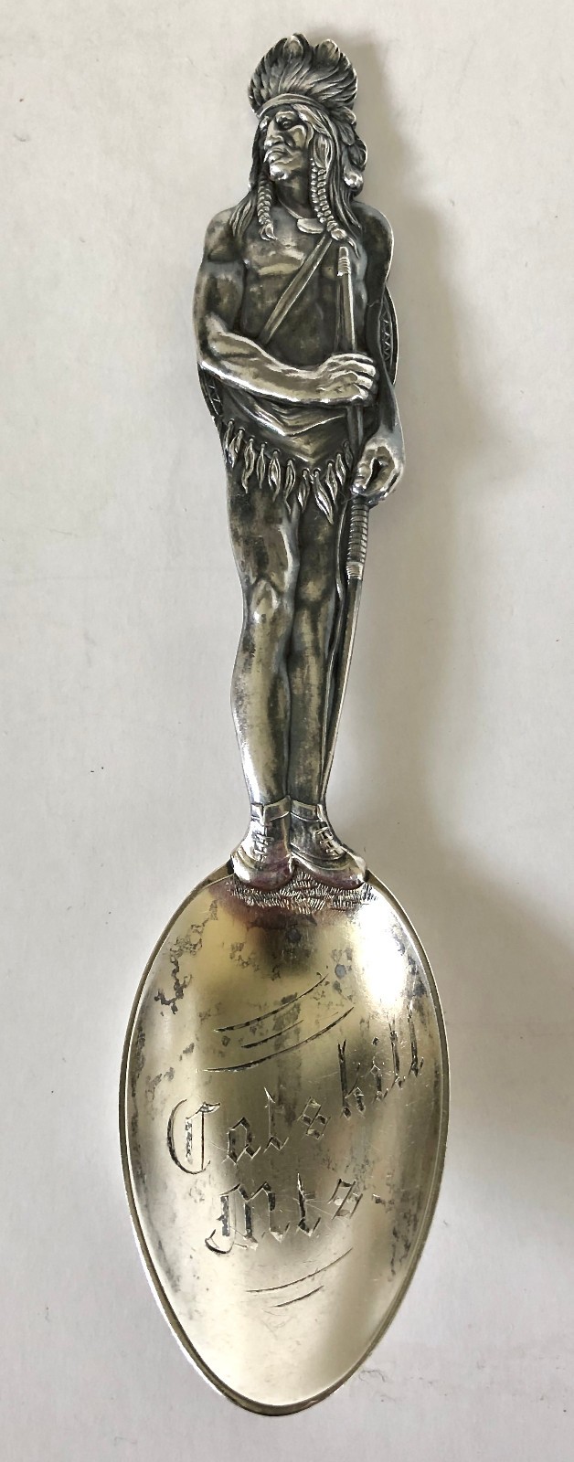 Antique Watson & Newell Sterling Silver Full Figure Native American Indian Chief