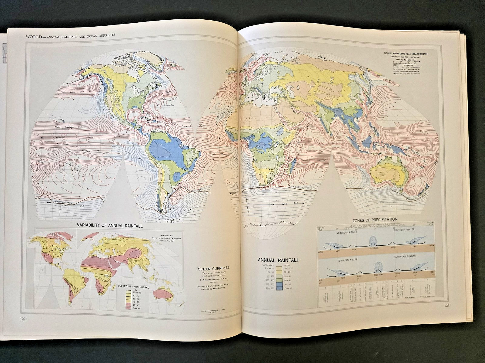 1949 Rand McNally-Cosmopolitan World Atlas-Colorful Lithograph Maps-379 pages