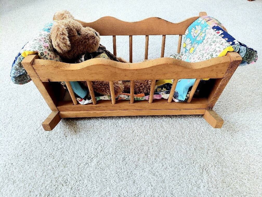 Vintage Baby Cradle, Vintage Crazy Quilt, Vintage Boyd’s Bear, Bundle of Kids To