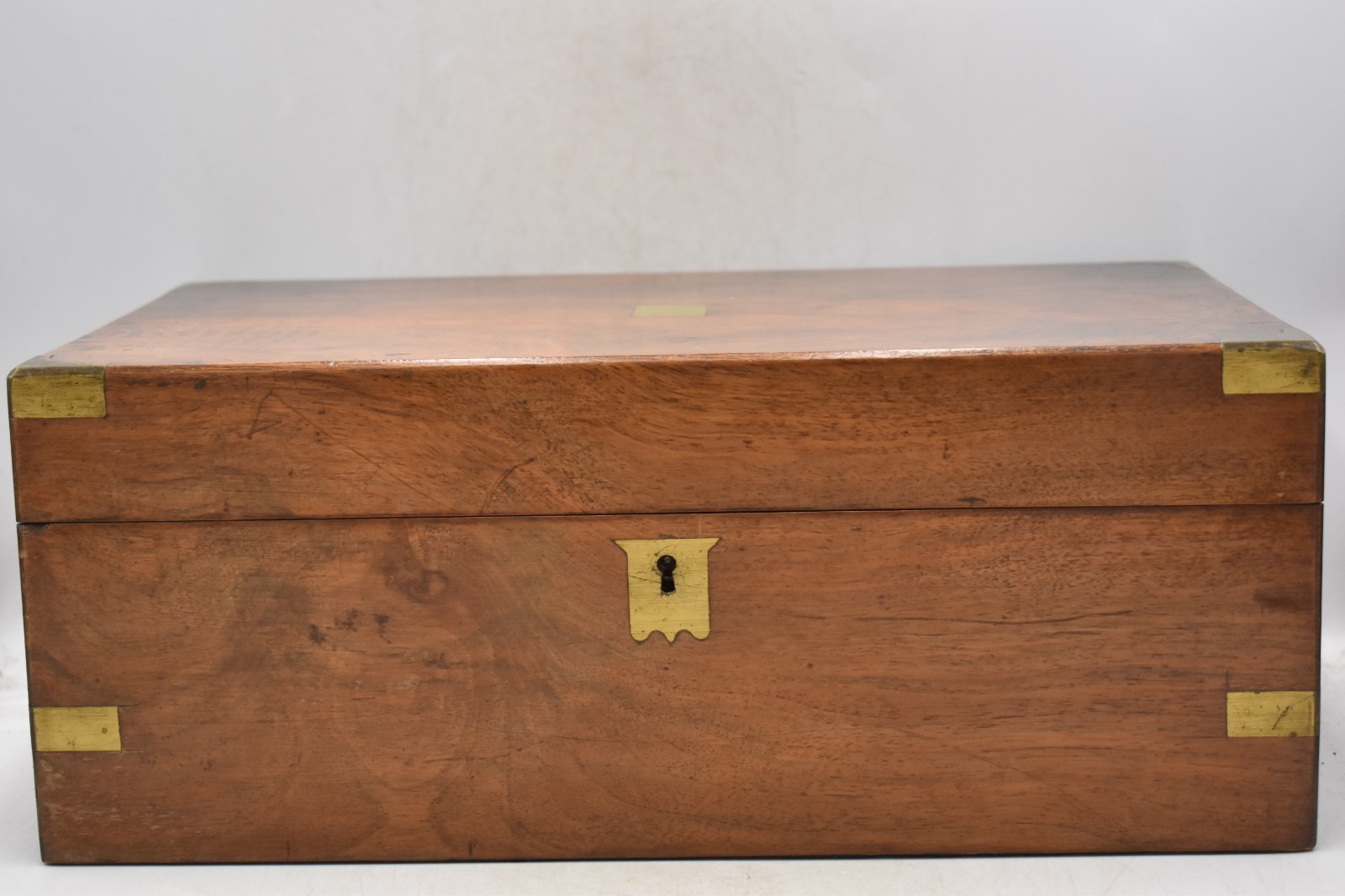 Antique Victorian Walnut Brass Bound Writing Box Writing Slope 40c