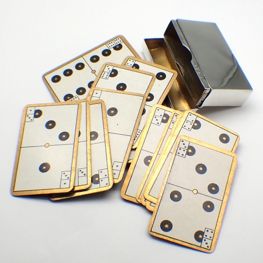 Domino Card Game Case Birmingham 1902 Charles S Green Sterling Silver