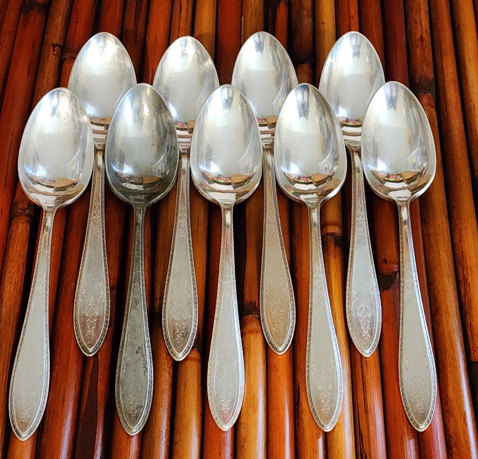 1847 Rogers Bros. 9 Teaspoons Argosy Pattern Silverplate 1927