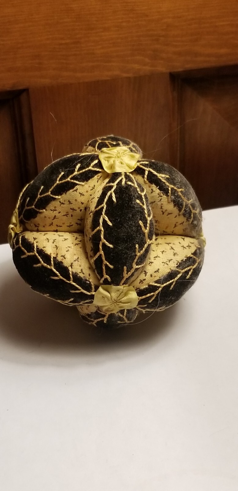 Antique Amish Sewing Puzzle Ball Pin Cushion Great Design