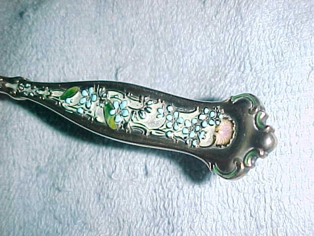 rare 1898 ENGLISH SERVER – 3.6 oz – SPECIAL – BLUE ENAMEL and 100% STERLING