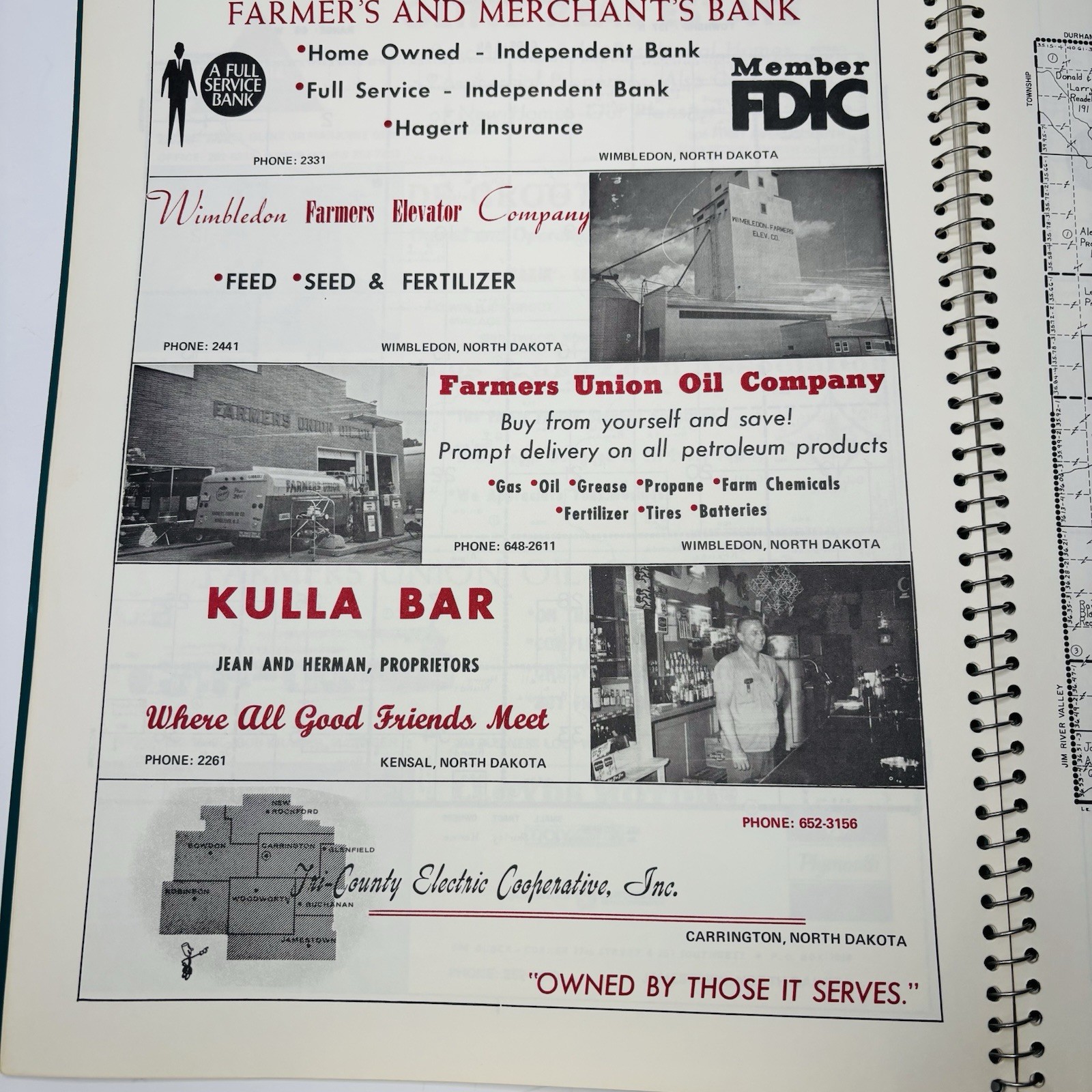 Stutsman County North Dakota 1972 Midland Atlas