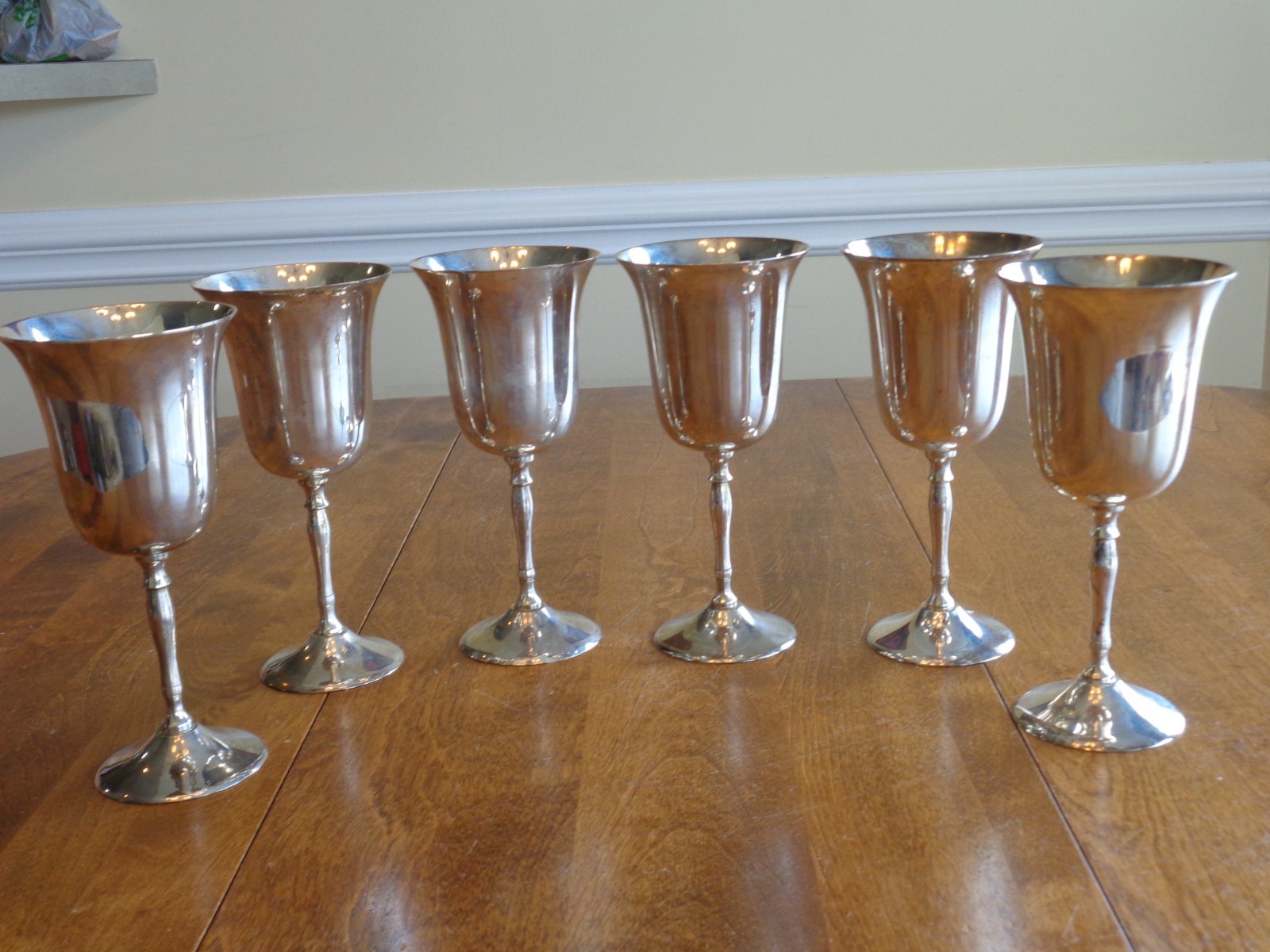 SILVERPLATE GOBLETS LOT OF 6 MADE IN INDIA