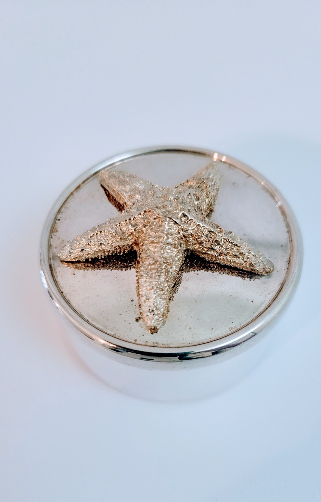 RARE: GARRARD & CO Sterling Silver Starfish Marine Box 1997 London Crown Jewelle