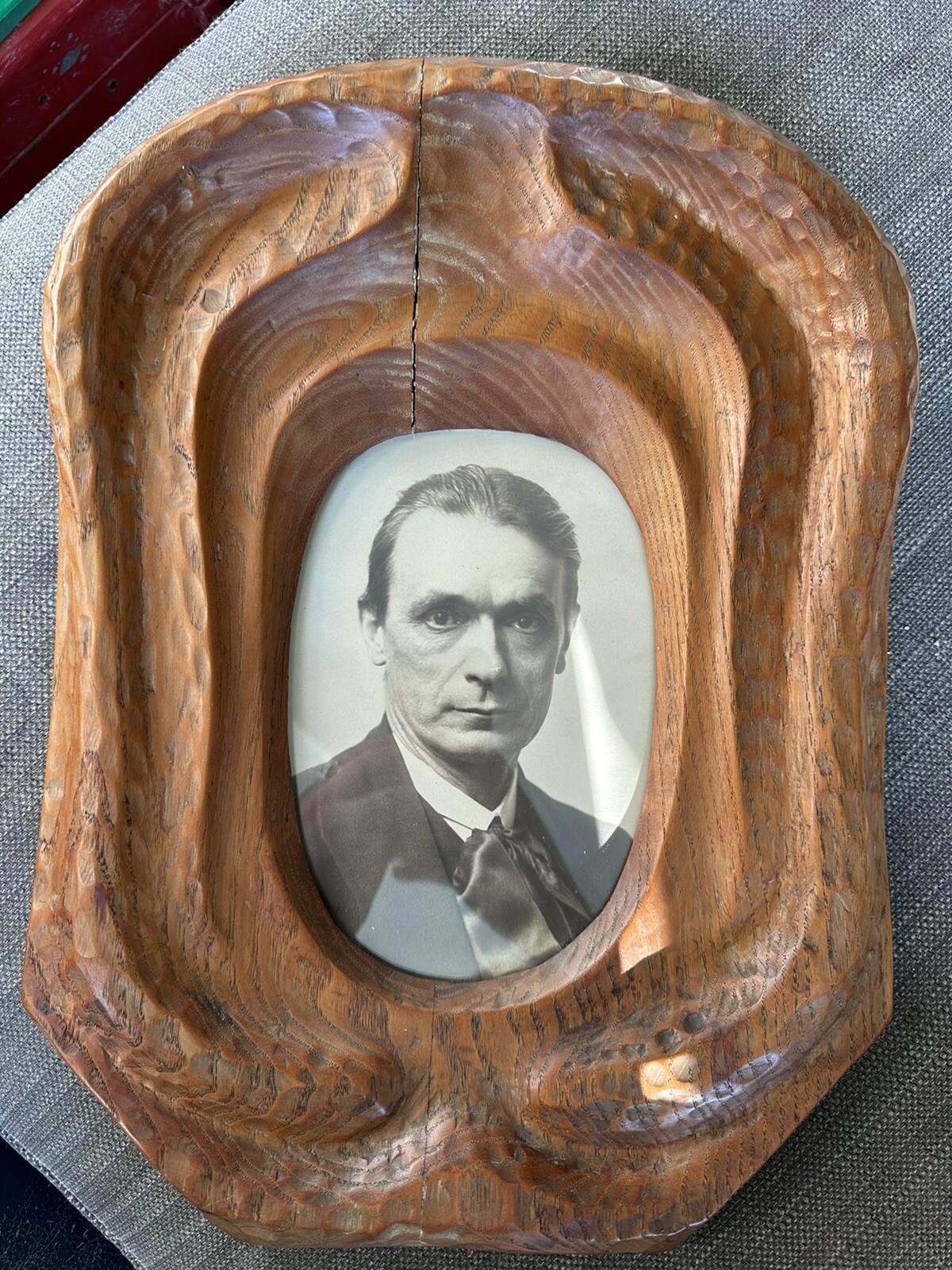 1920s Hand Carved Oak Wooden Picture Frame, Dornach, Steiner, Anthroposophy,