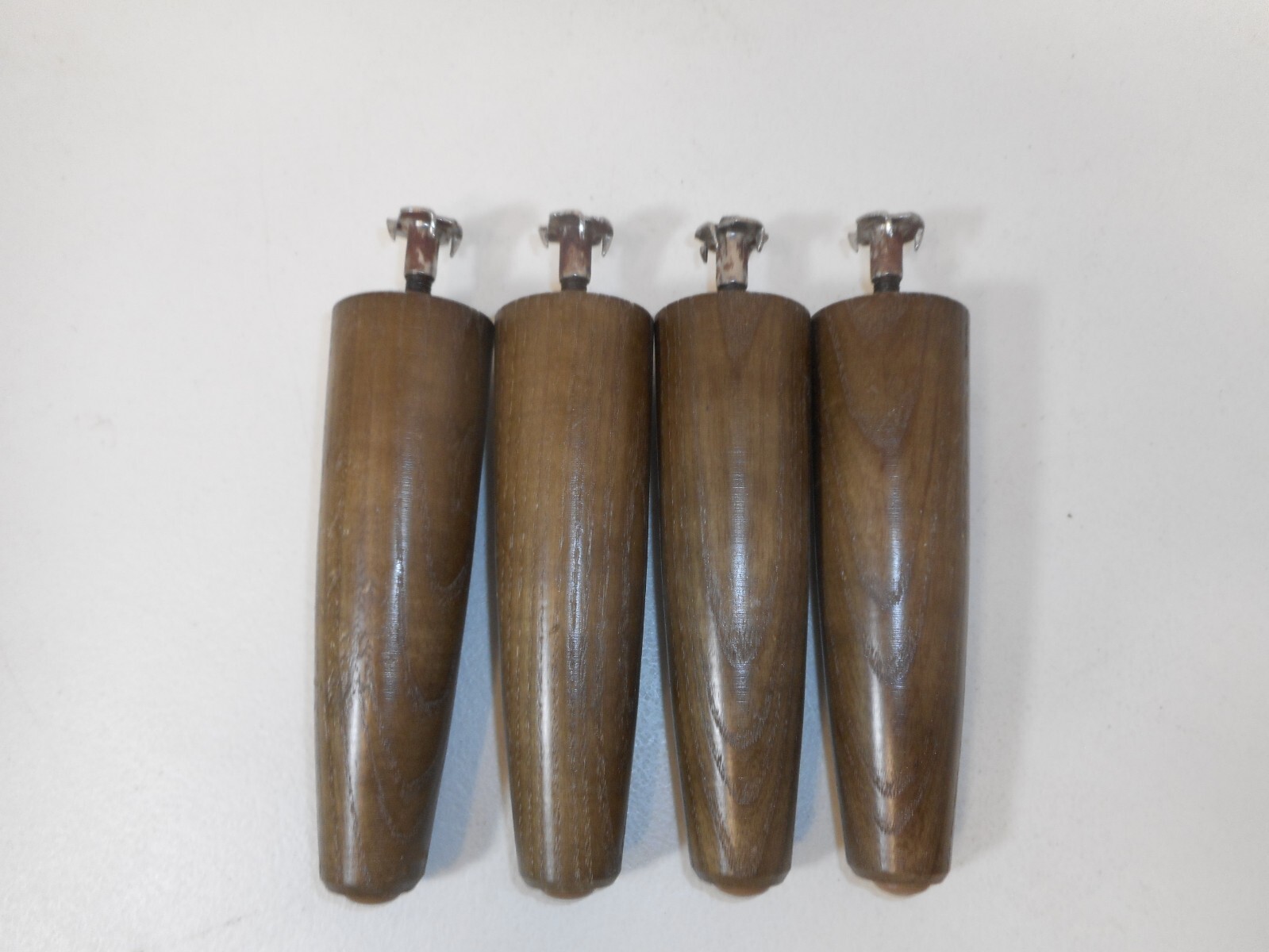 4 Vintage 6″ MCM Wood Tapered Replacement Legs w/ Screw-on Bolts
