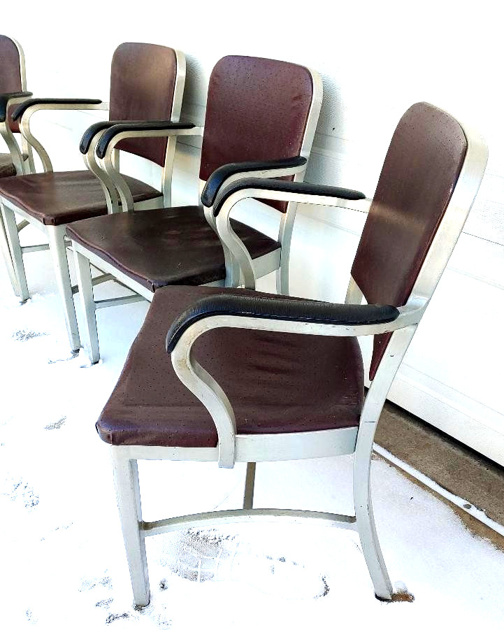 GoodForm Mid Century VINTAGE Industrial ALUMINUM Arm Chair Ohio Pick Up or ship.