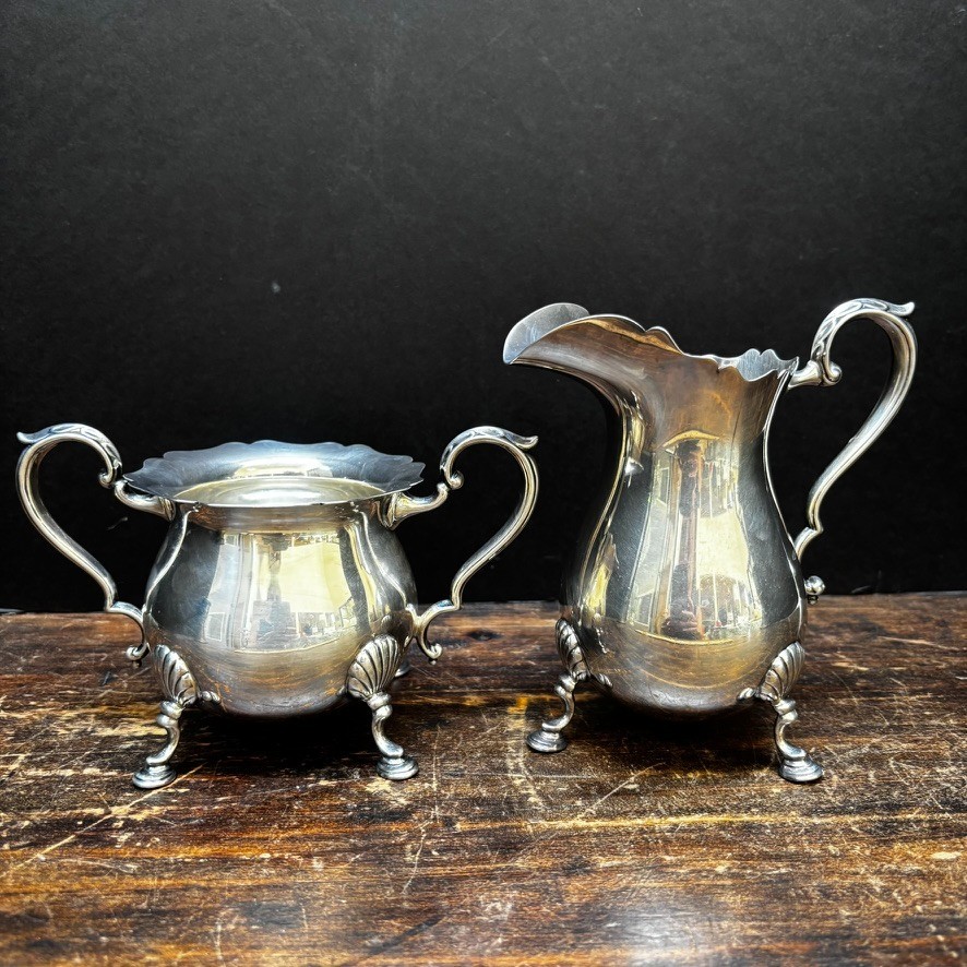 Sterling Silver Fisher Jack Shepard Creamer Sugar Bowl Set 9465 Not Scrap 471gr