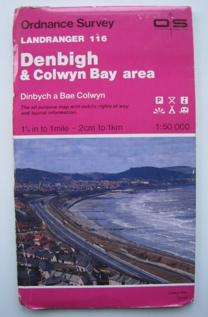 Ordnance Survey Map Landranger Series Denbigh & Colwyn Bay Area Sheet No.116