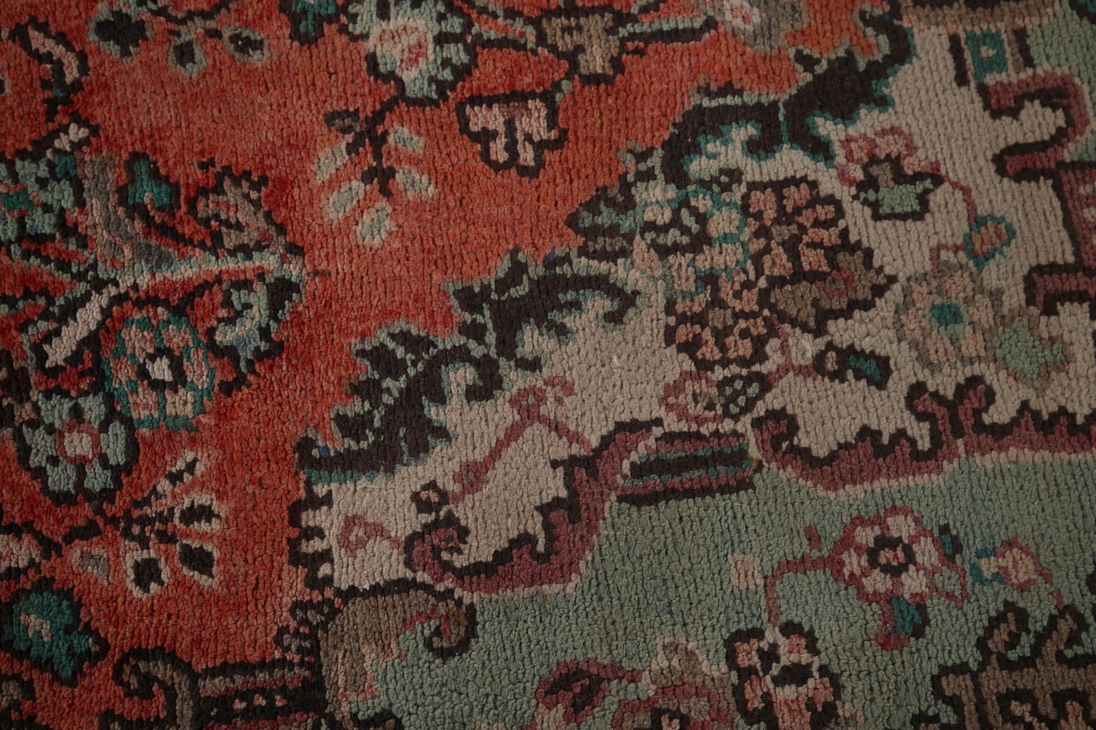 Vintage Rust Wool Hamedan Living Room Rug 7×10 Traditional Handmade Area Carpet