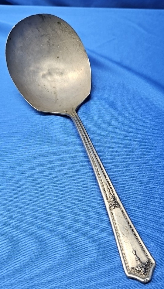 Antique RC Co. Silverplate Serving Soup or Sauce Ladle Spoon Bouquet Pattern