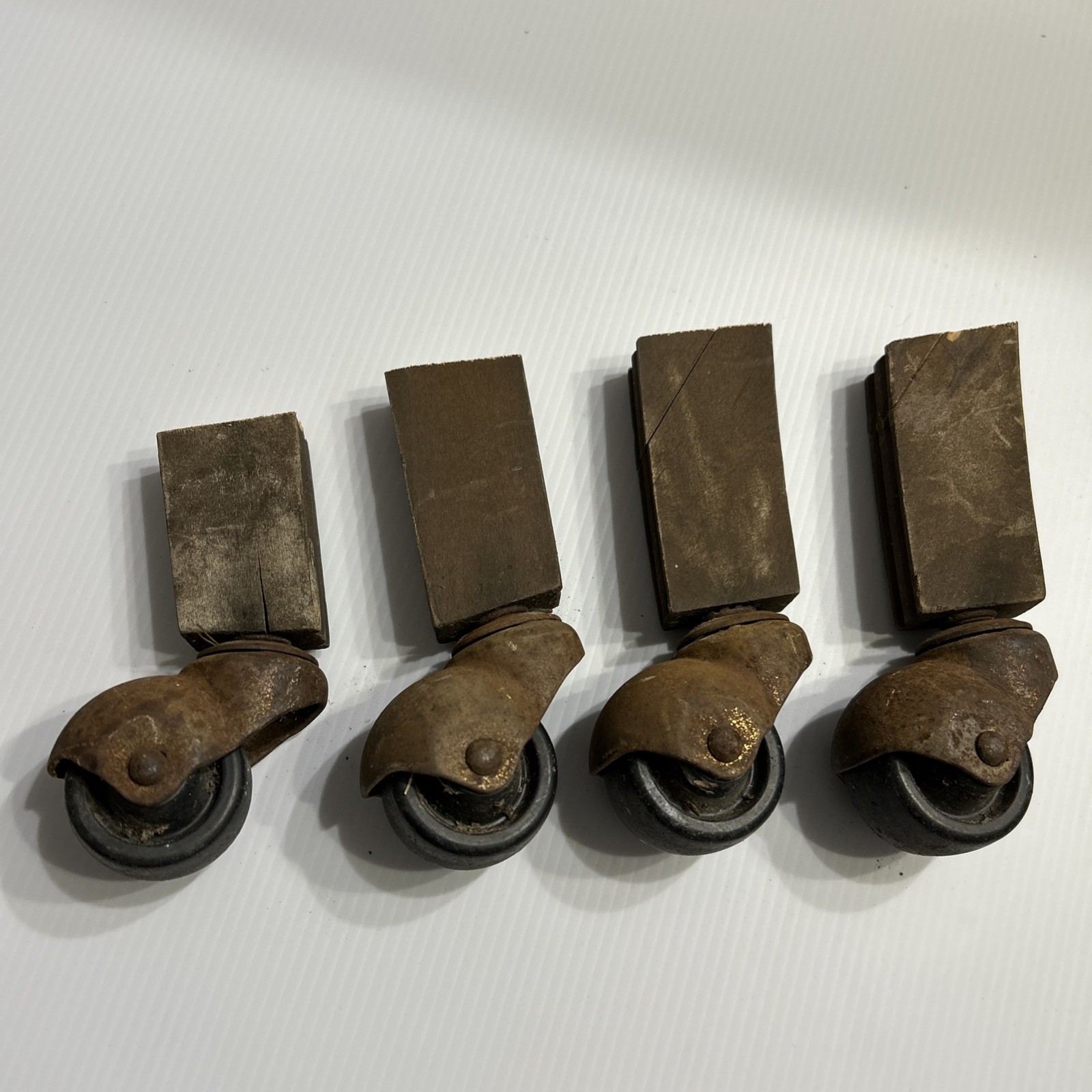 4 Vintage Furniture Casters Metal & Plastic 1.5” Salvage