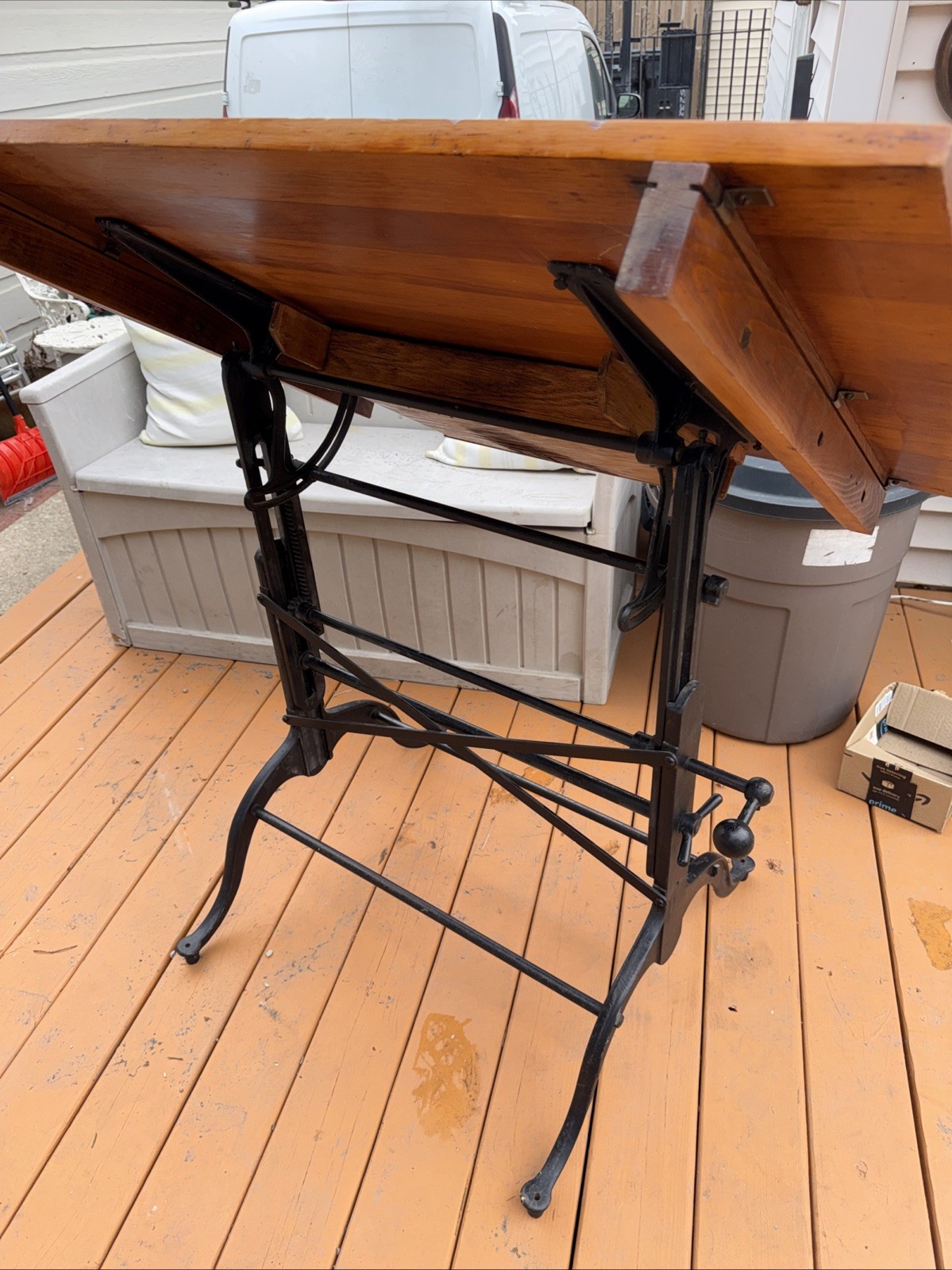 1920s Industrial Adjustable Easel Drafting Table Office Study Artist art Desk