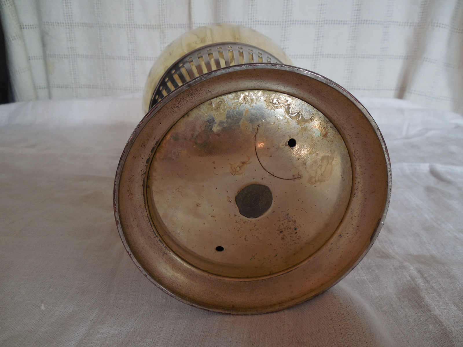 Cresent silver triple plate silver & amber glass pitcher. Lovely!