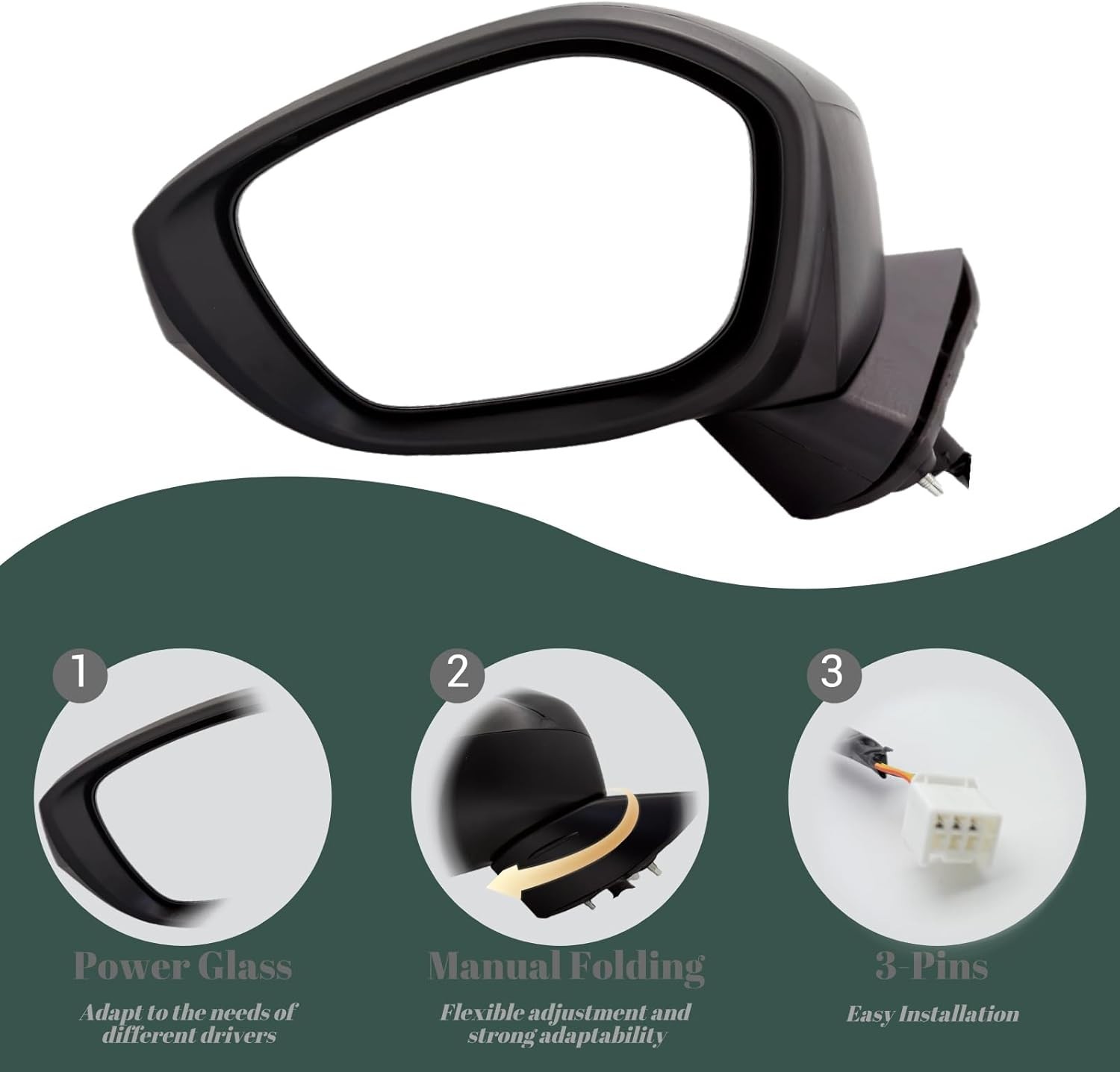 Left Driver Side Mirror Compatiable with 2022-2025 Honda Civic Sedan Hatchback –