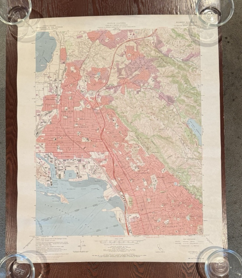 Vintage 1959 ~ USGS Richmond (CA) Quadrangle Map ~ 7.5 Minute Topographical