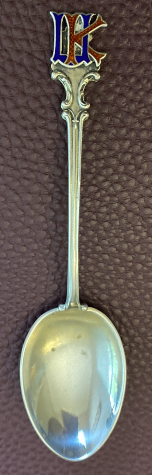 Dated 1903! United Kingdom “UK” England 4.25″ Enamel Sterling Souvenir Spoon 13g