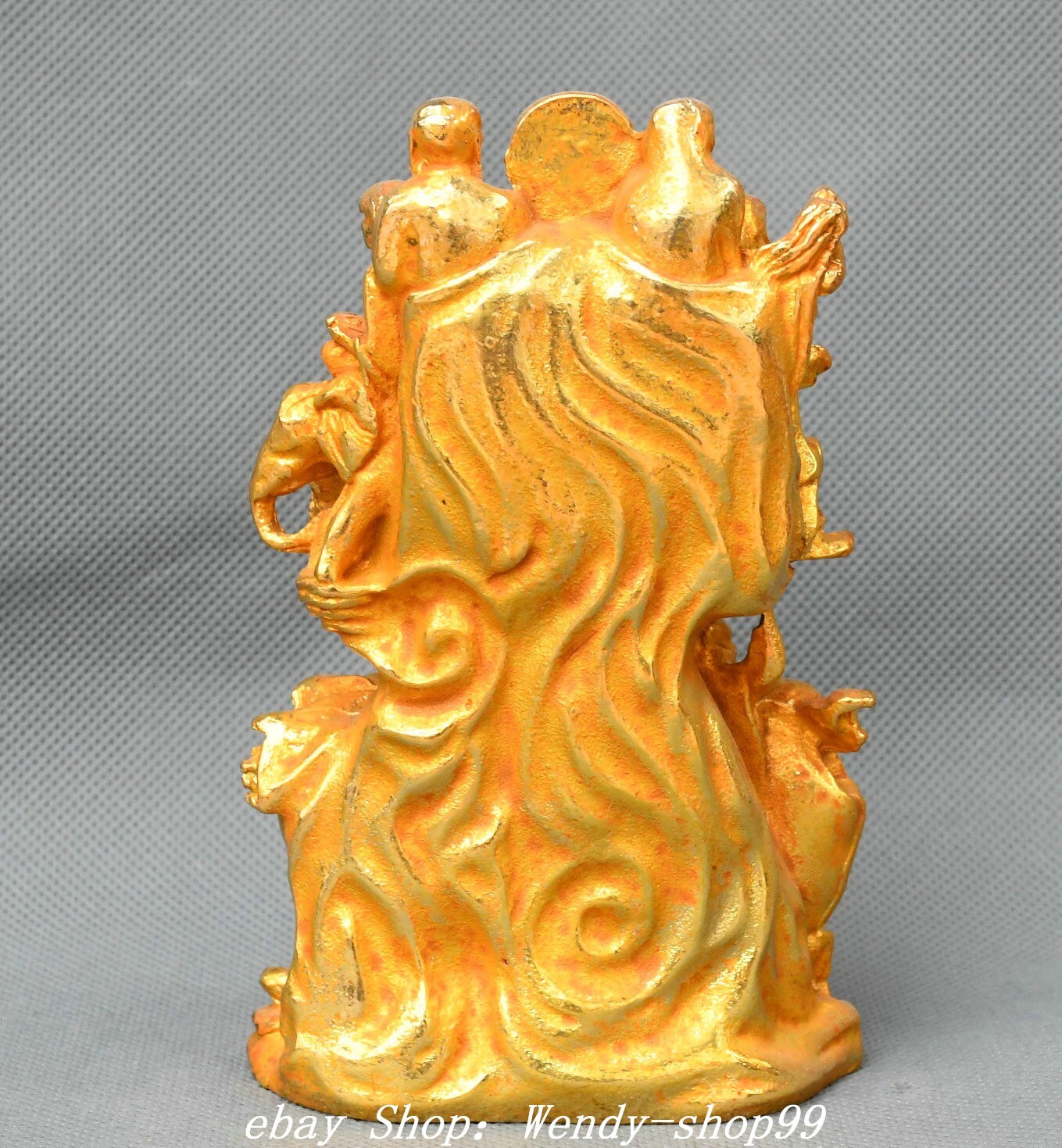 Old Dynasty Bronze Gilt Guanyin 18 Arhat Damo Bodhidharma Dharma Buddha Statue