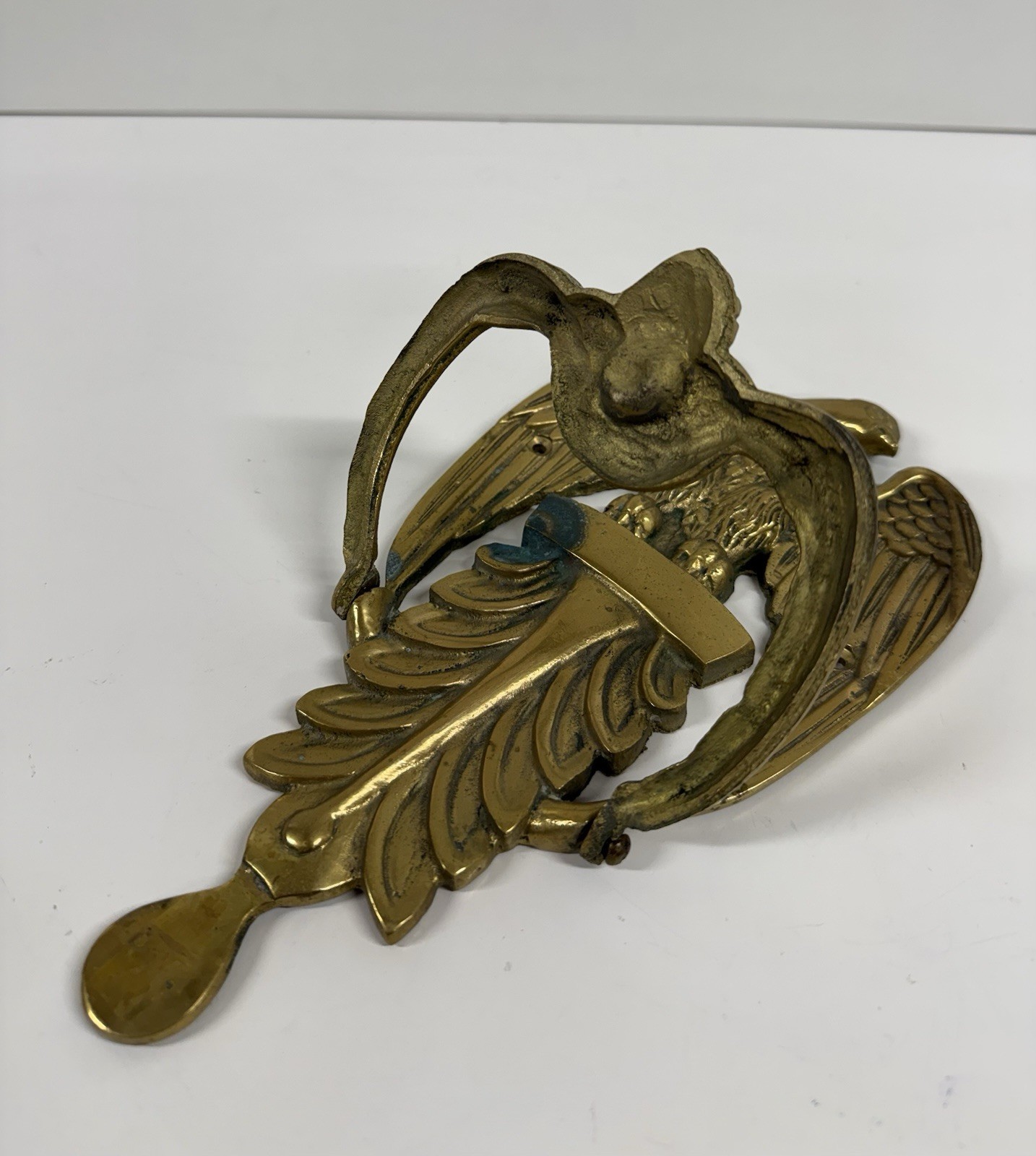 Brass American Eagle Door Knocker Engravable Vintage W/ Patina USA Patriotic