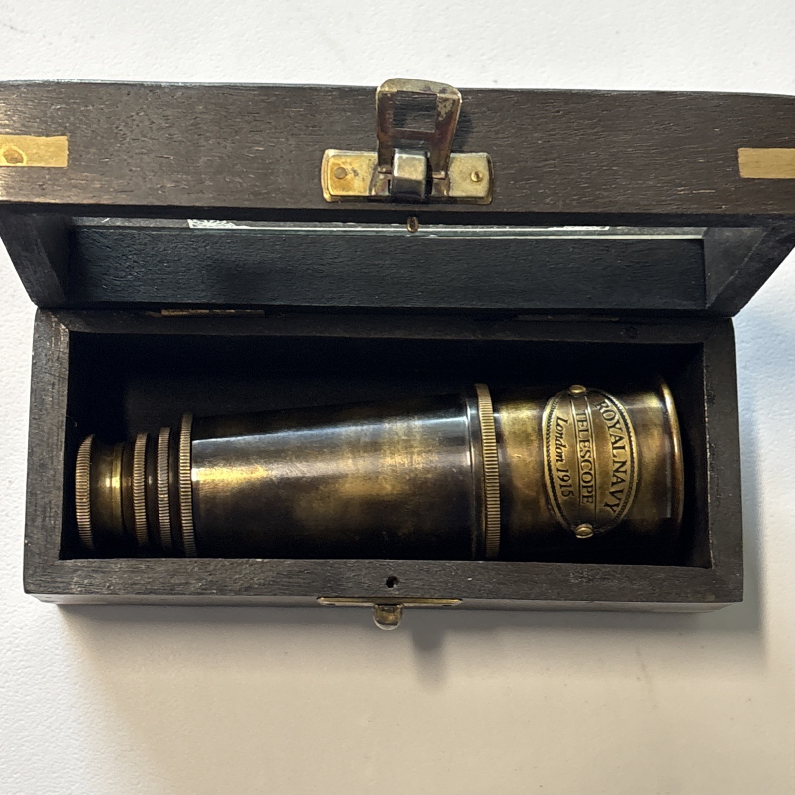 A. Maspoli Brass Spyglass Royal Navy 1915 United Kingdom Antique Maritime