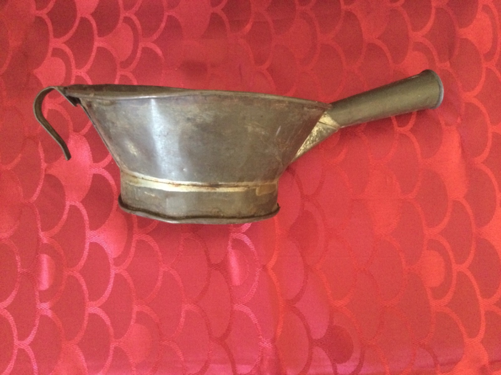 Vintage Tin Dipper Strainer Mesh Bottom Ladle Old Antique Tinware Food Sieve