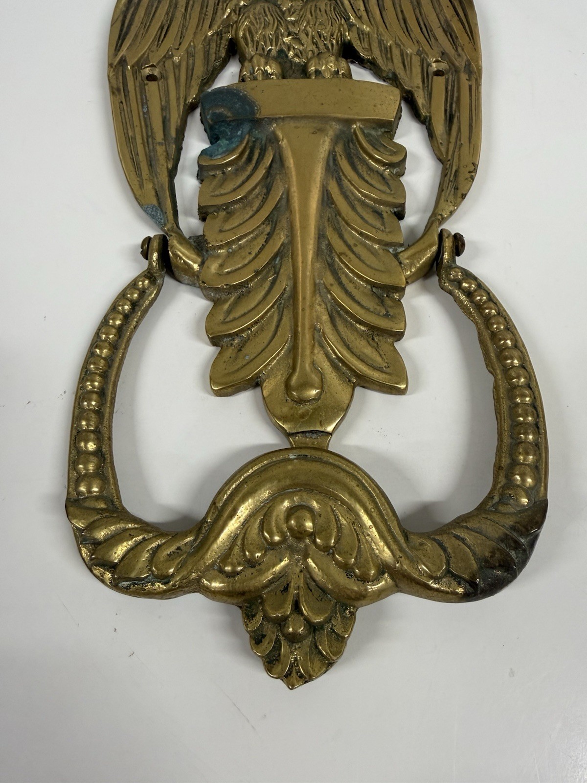 Brass American Eagle Door Knocker Engravable Vintage W/ Patina USA Patriotic