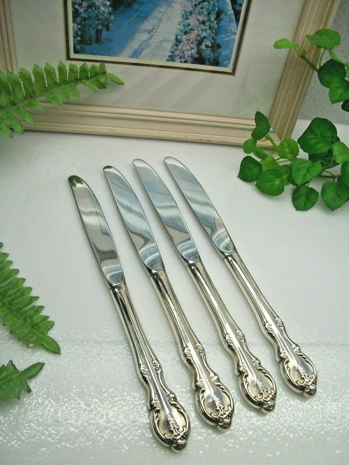 4 International Rogers Bros SOUTHERN SPLENDOR Silverplate Dinner Knives 1962