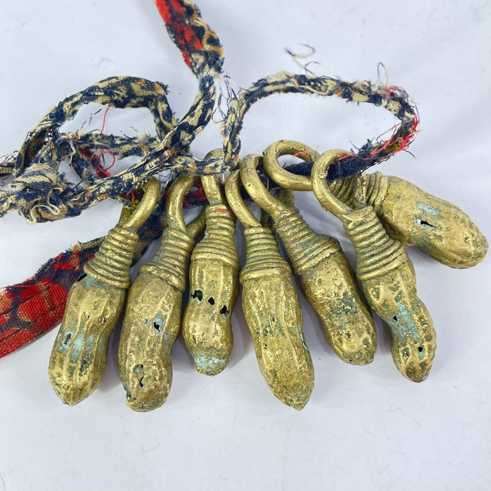 7 Yoruba Brass Peanut Pendants Nigeria