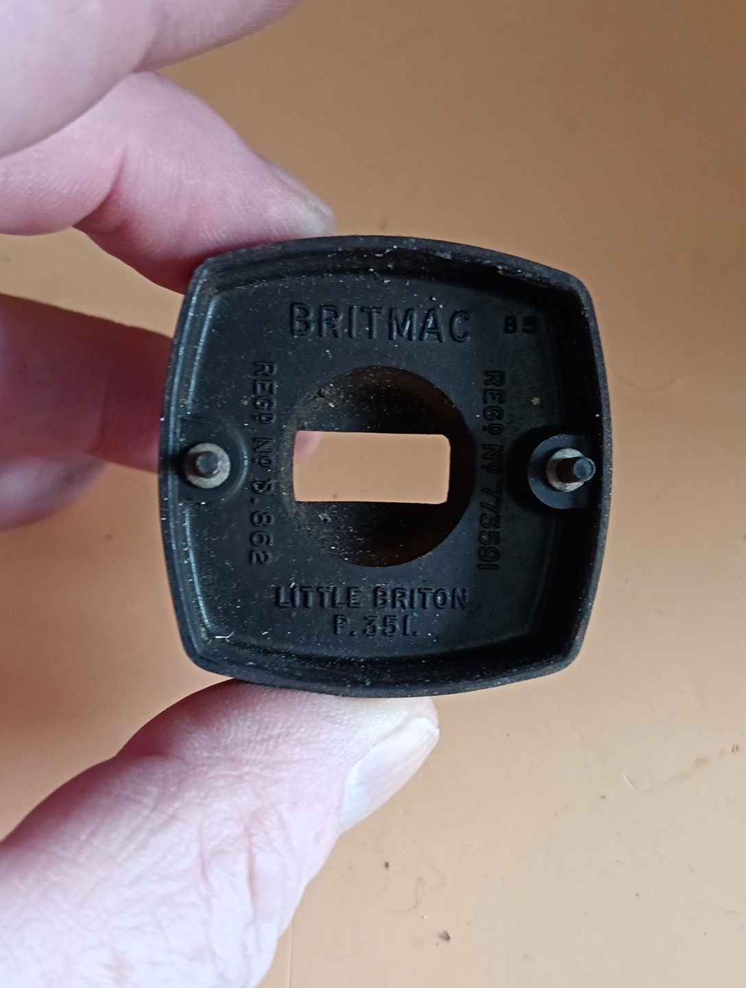 Vintage Bakelite Light Switch britmac Brown square