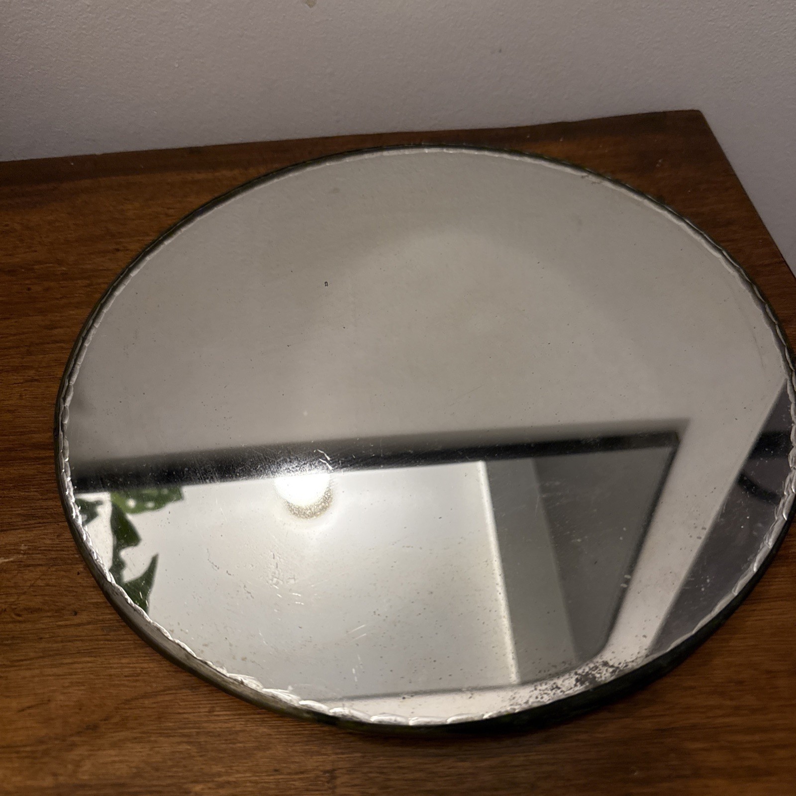 Antique French Plateau Mirror Beveled Edge 12”