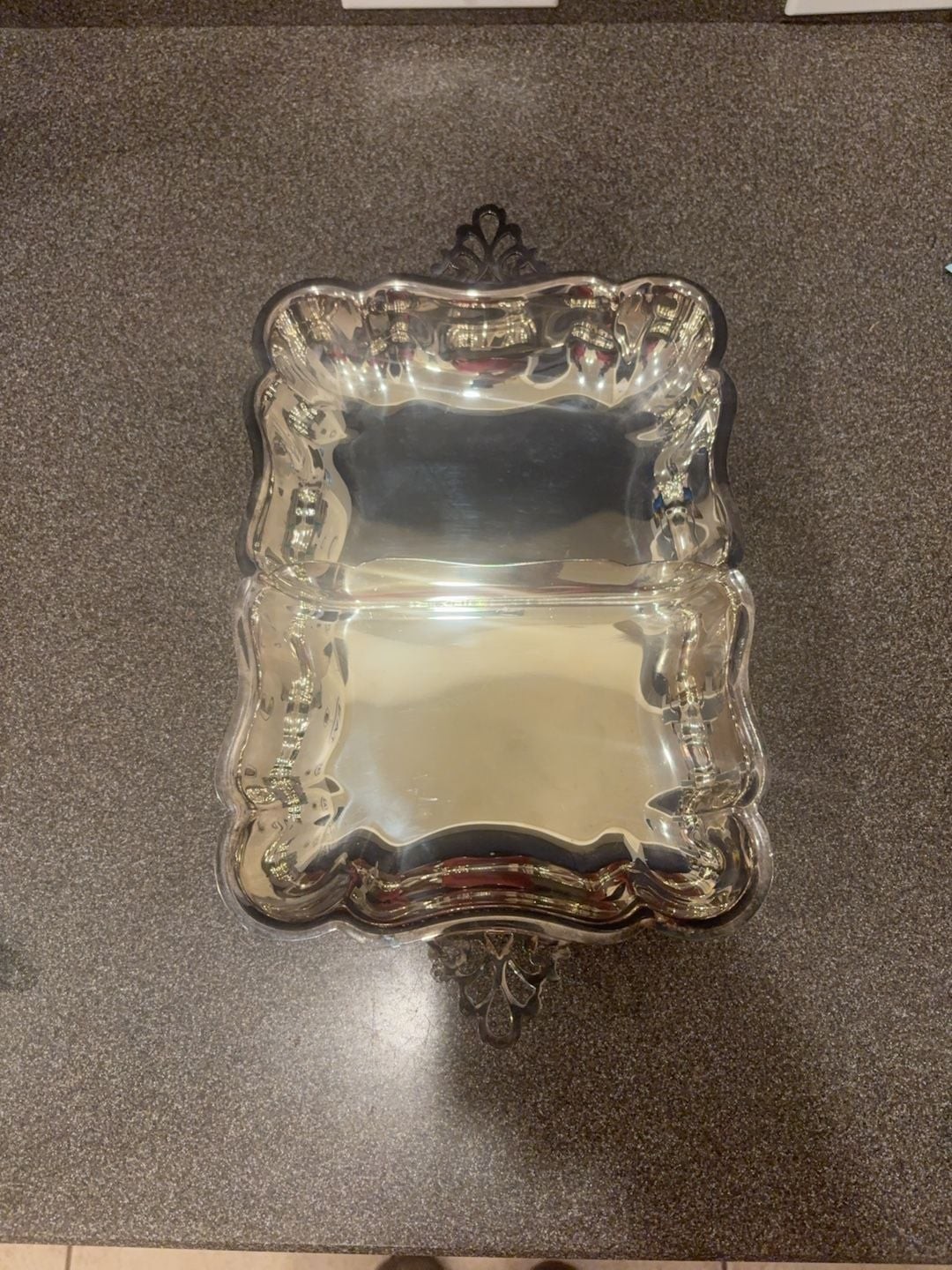 Vintage Silver Plated Ornate Footed Serving Tray