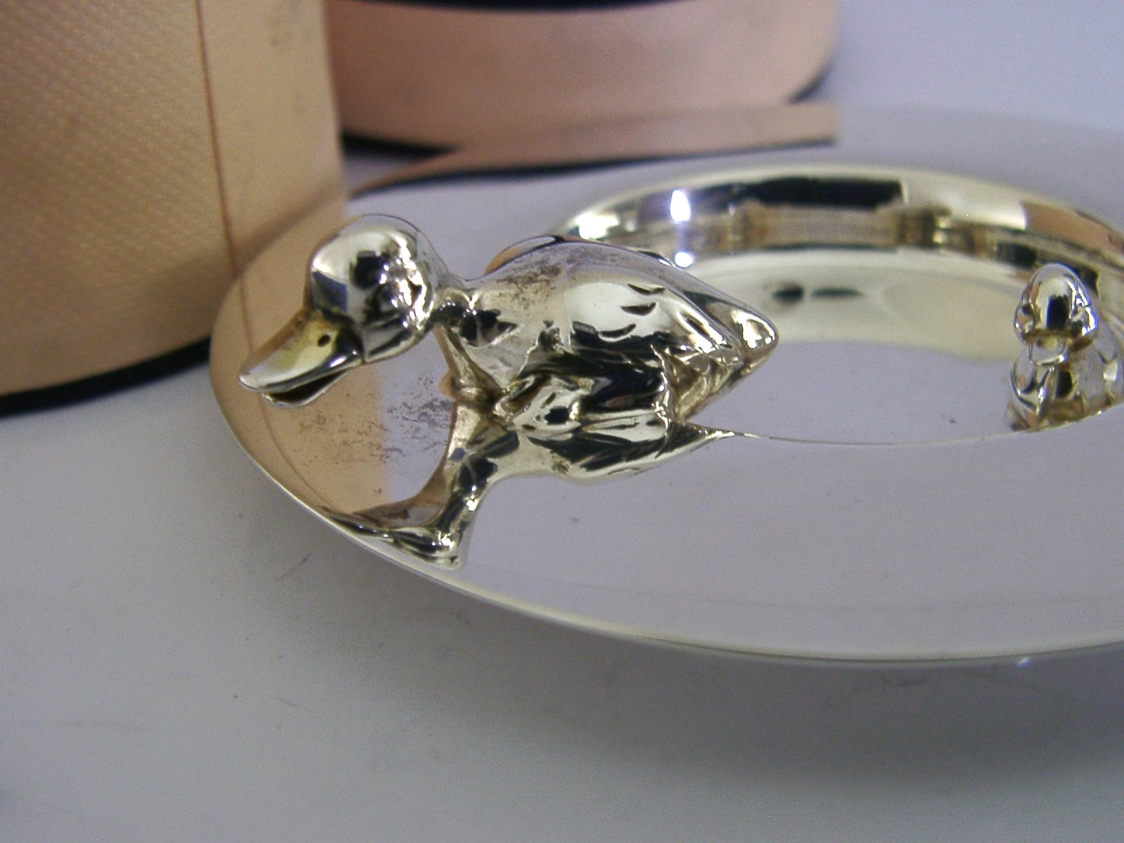 BOXED SOLID STERLING SILVER DUCK DUCKLING POND DISH 1998 LINKS of LONDON
