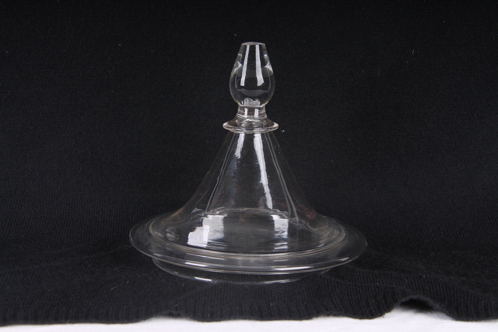 Pittsburgh Flint Glass Apothecary Jar Lid Cover Teardrop Finial Antique 1840s