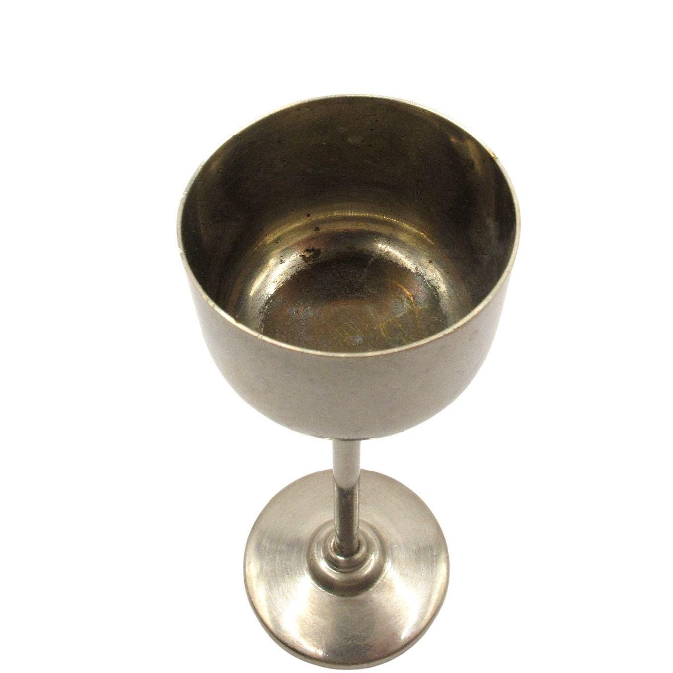 Vintage D&S Silver Plated Mini Chalice Goblet Cup Barware Devotional Decor