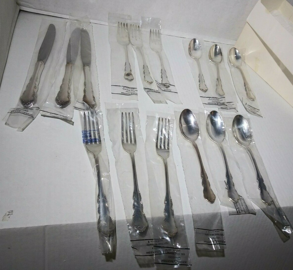 REED & BARTON Silver Plate 15 PC Flatware SET UNOPENED Fork Spoon Knife