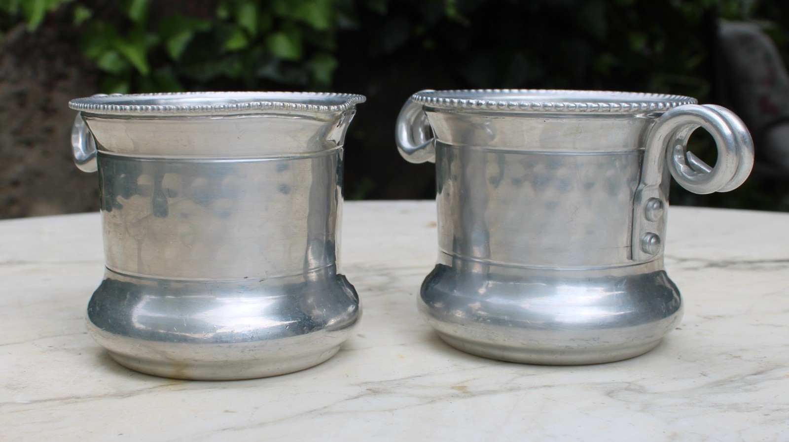 Vintage Cromwell Hammered Aluminum Sugar & Creamer Set