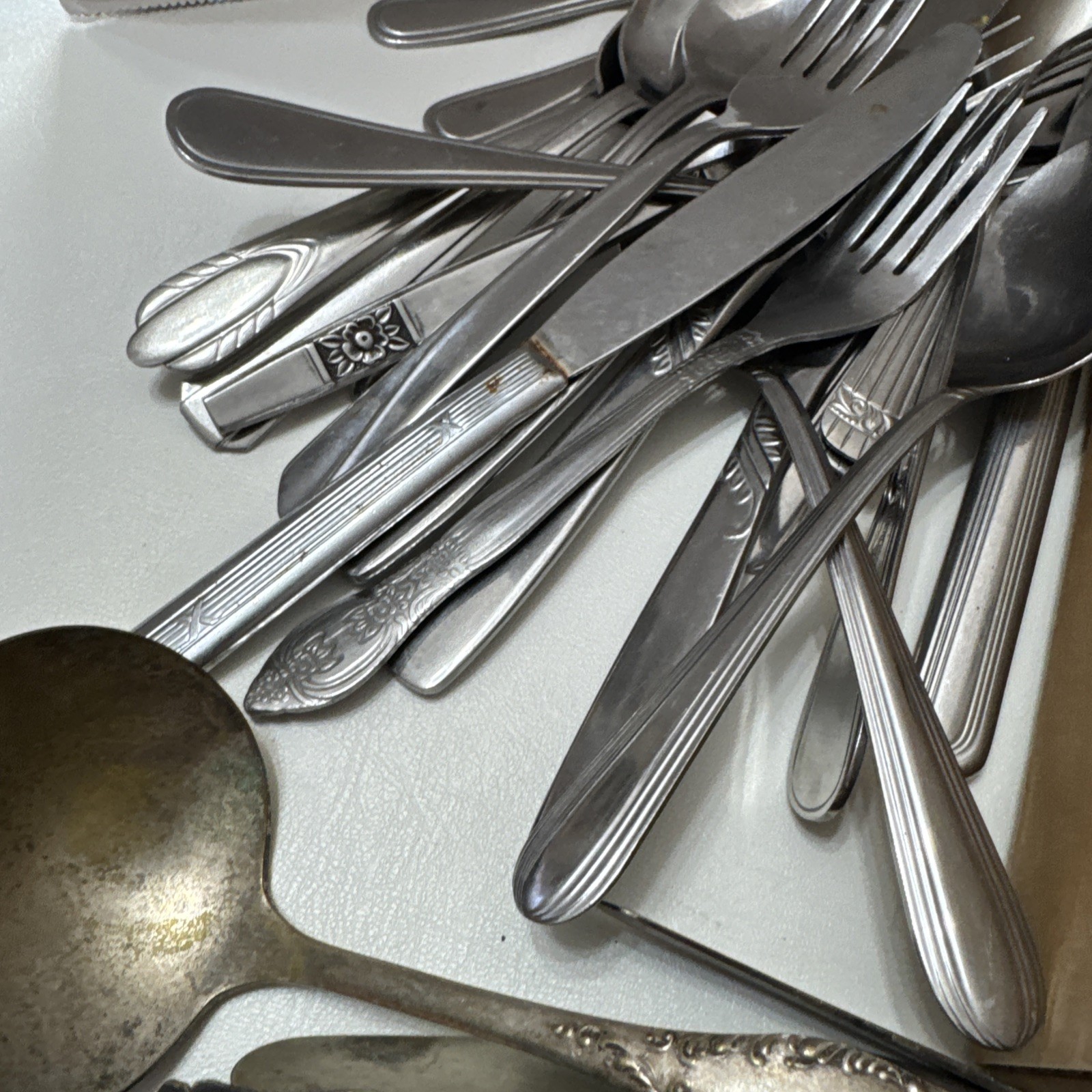 Lot of 15 Lbs Vintage Assorted Flatware Silverware