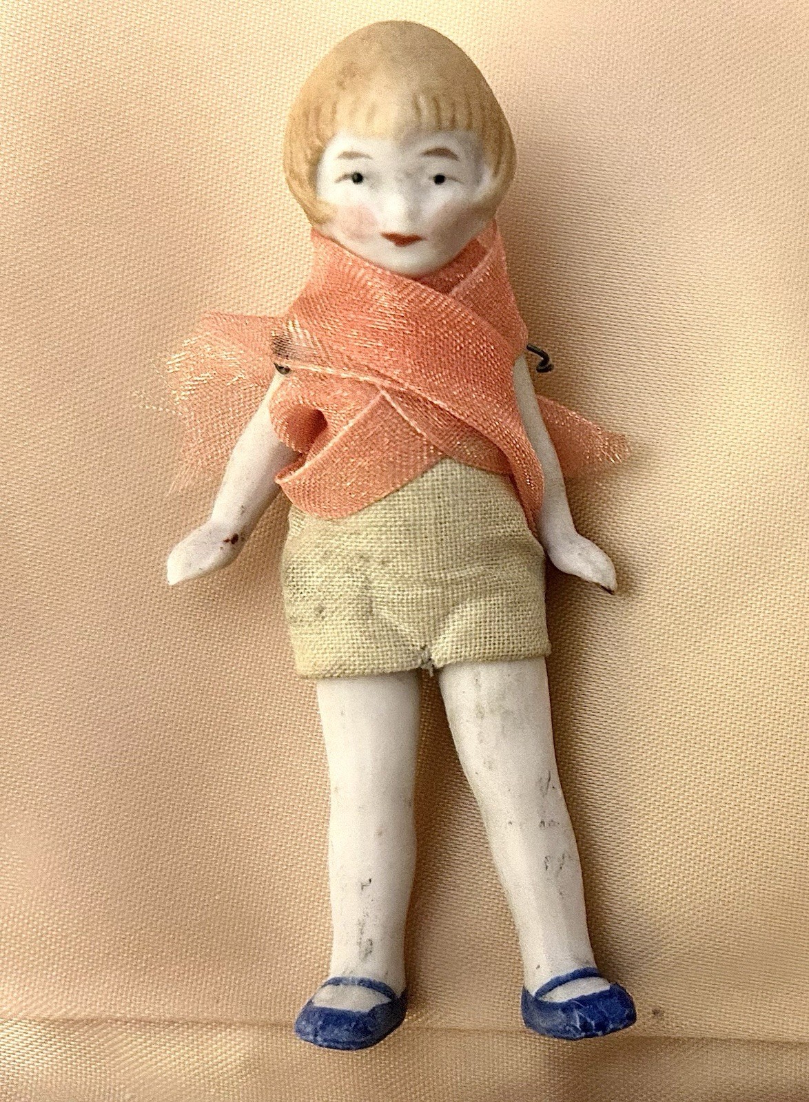 Antique Porcelain Hertwig German Miniature Doll 1920s