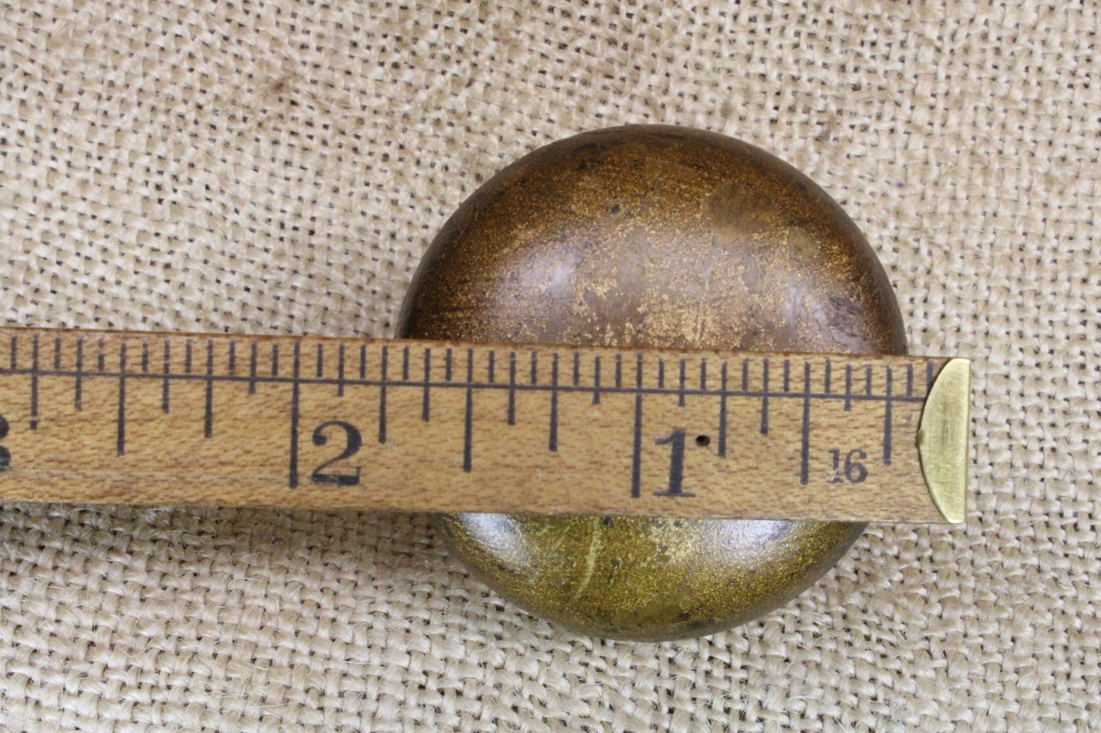 2 Old 1 1/2” Large Door Knobs Drawer Pulls Furniture Brass 1800’s Nice Patina!