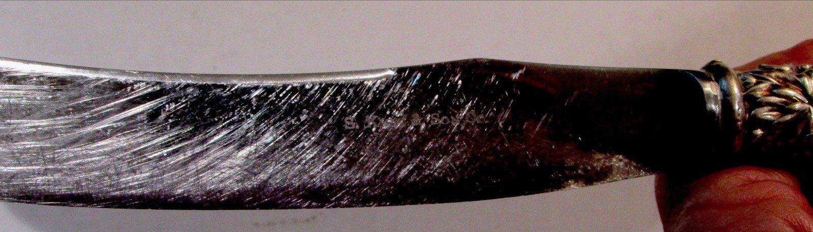 Vintage S. Kirk & Sons Repousse Sterling Small Carving Set Blade