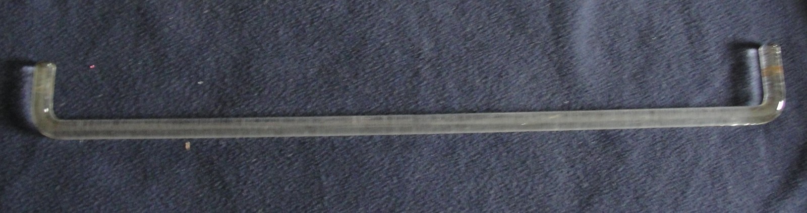 Vintage 24 1/2” Towel Bar Curved Clear Glass Bar Only Art Deco Style