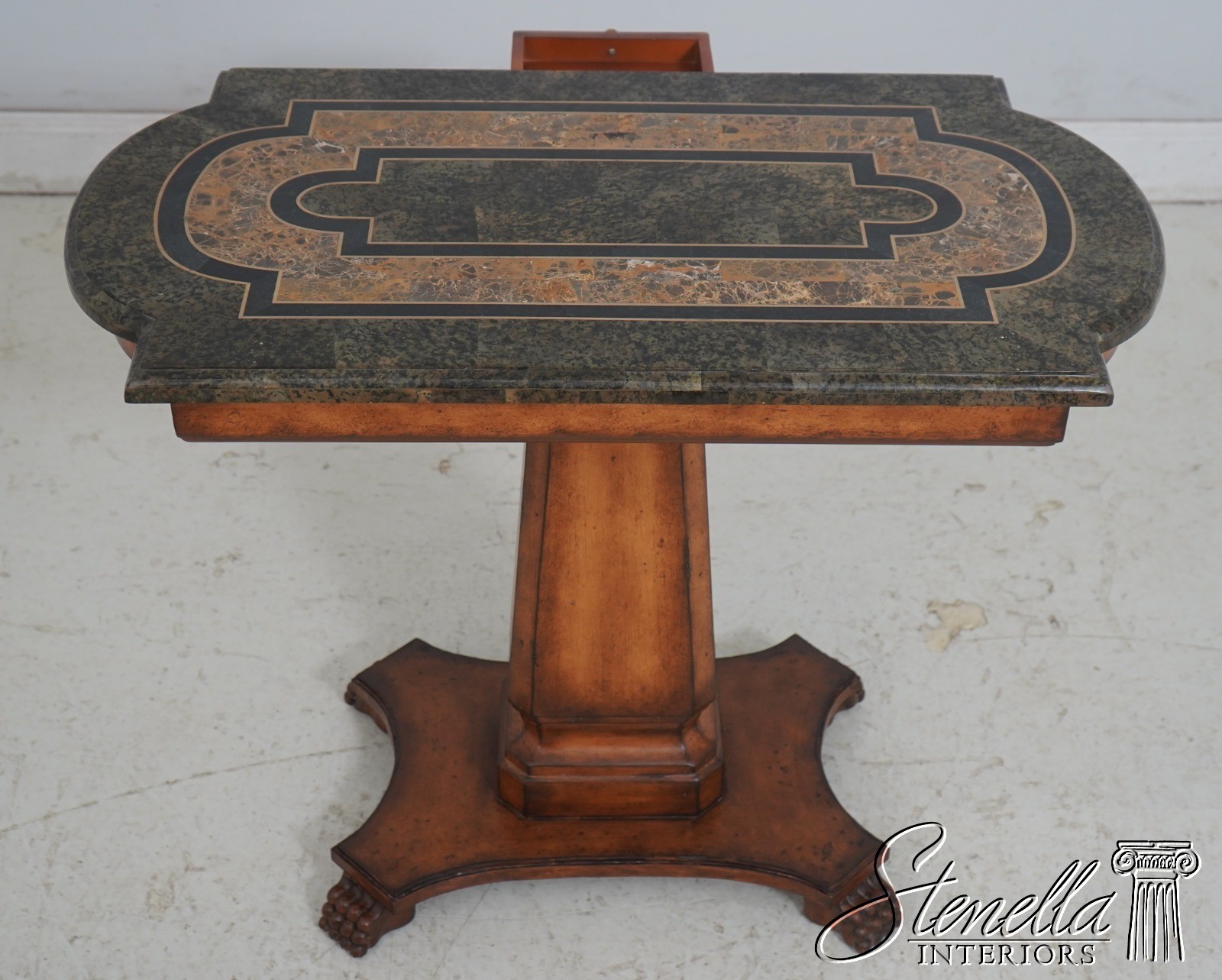 L69285: MAITLAND SMITH Attributed Marble Top Continental Occasional Table
