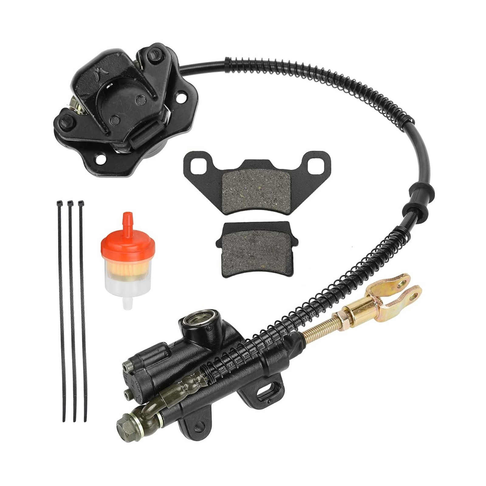 FVRITO Rear Brake Master Cylinder Caliper Assembly for 50cc 70cc 90cc 110cc 1…
