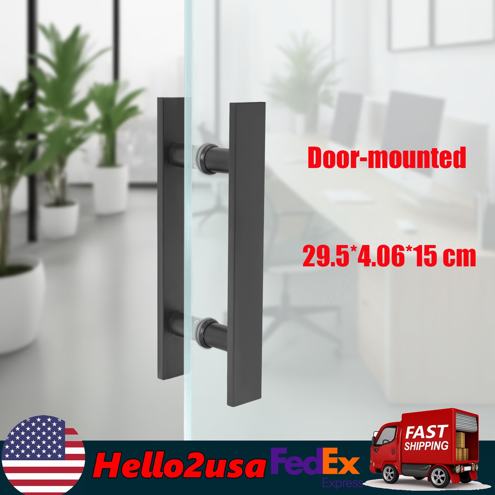 Sliding door handle stainless steel – matte black
